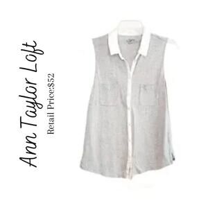 LOFT Sleeveless Button Down Top